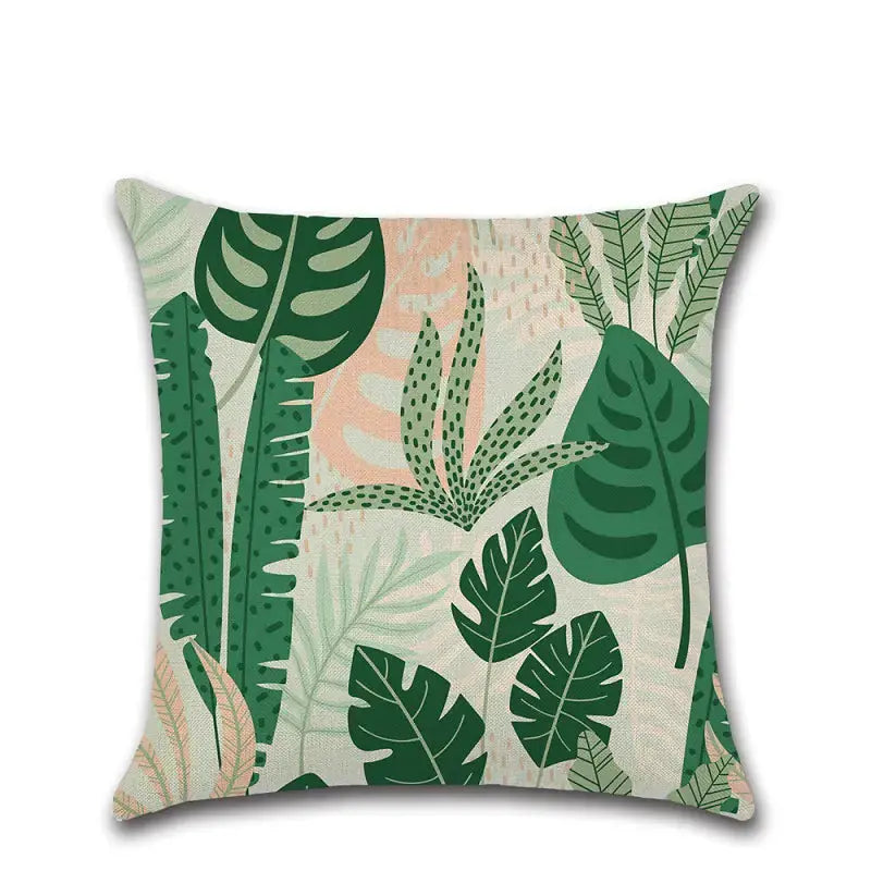 🌴 Tropical Plant Abstract Pillowcase – A Splash of Nature for Your Home KIMDRE