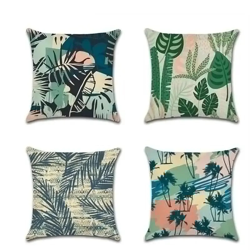 🌴 Tropical Plant Abstract Pillowcase – A Splash of Nature for Your Home KIMDRE